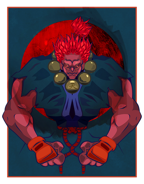 Akuma Street Fighter Greeting Card by Anggia Anindita