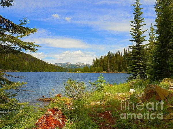 Alpine Lake Stanley Lake McGown Peak Jigsaw Puzzle by Art Sandi - Pixels