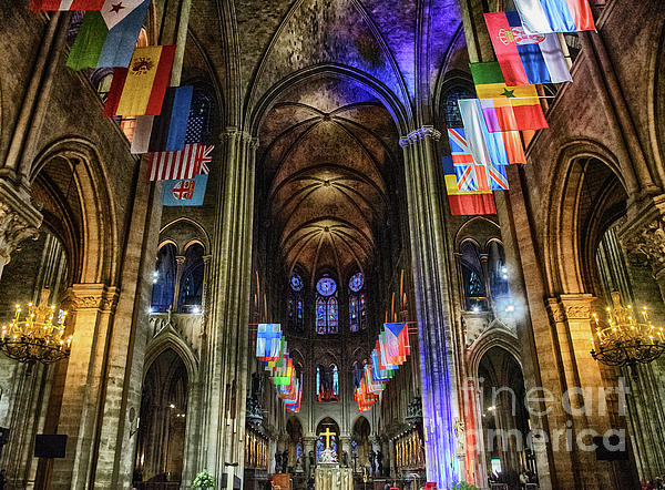 Wayne Moran - Amazing Interior Cathedrale Notre Dame De Paris France Before Fire