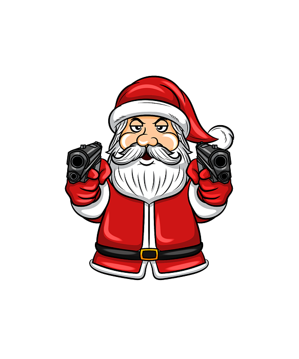 Anti Christmas Say Merry Christmas Santa With Guns Tote Bag by Tom Publishing - Pixels