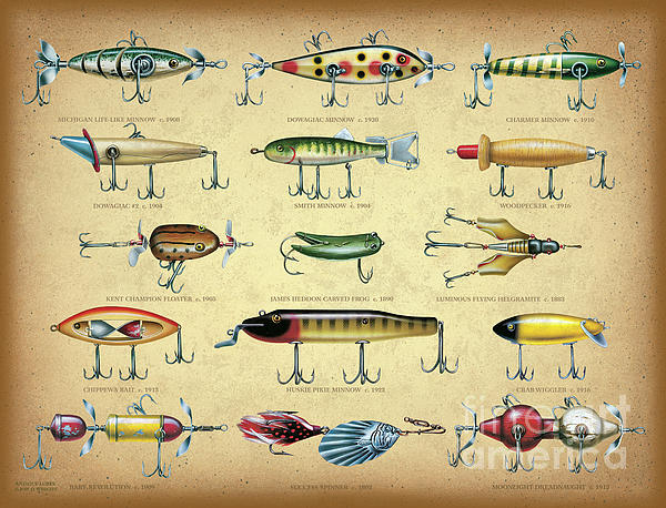 Antique Lures Brown Tapestry by Jon Wright - Fine Art America