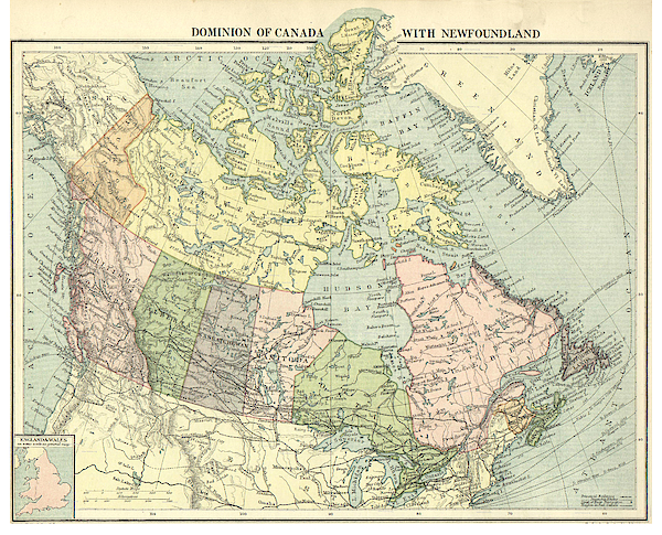 Antique Map of Dominion of Canada - Old Cartographic Map - Antique Maps ...