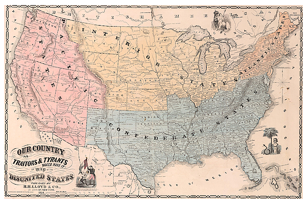 Antique Propaganda Map of United States - Old Cartographic Map ...