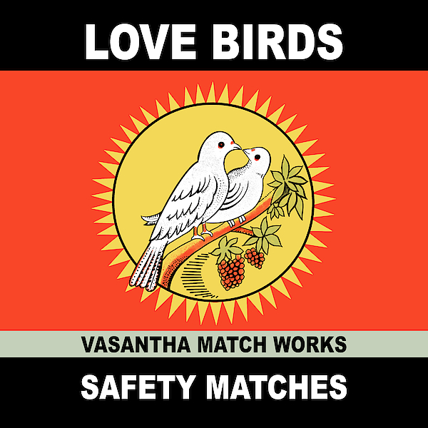 The Love Birds Vintage Matchbox Tote Bag by Mark Rogan