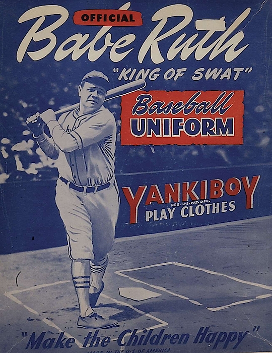 Babe Ruth Baseball Uniform by Yankiboy Play Clothes Greeting Card