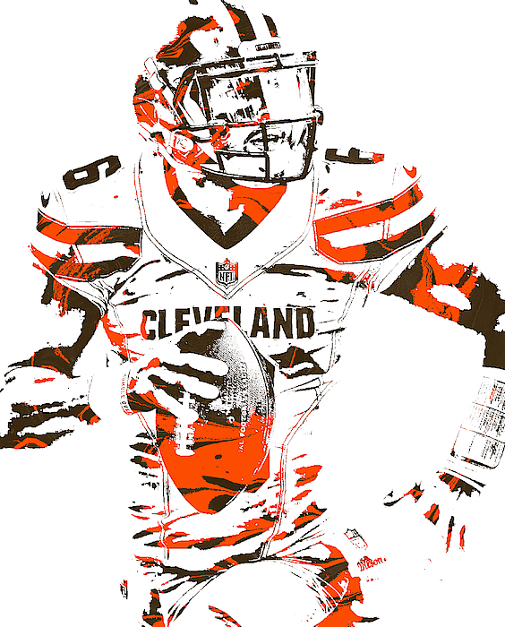 Baker Mayfield Cleveland Browns Pixel Art 150 Throw Pillow by Joe Hamilton  - Fine Art America