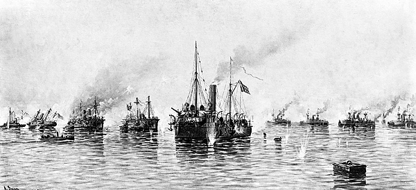 Battle Of Manila Bay, 1898 Greeting Card For Sale By Science Source