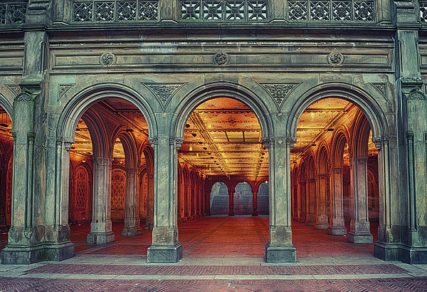 Bethesda Terrace in Central park New York City, New York. stock photo -  OFFSET