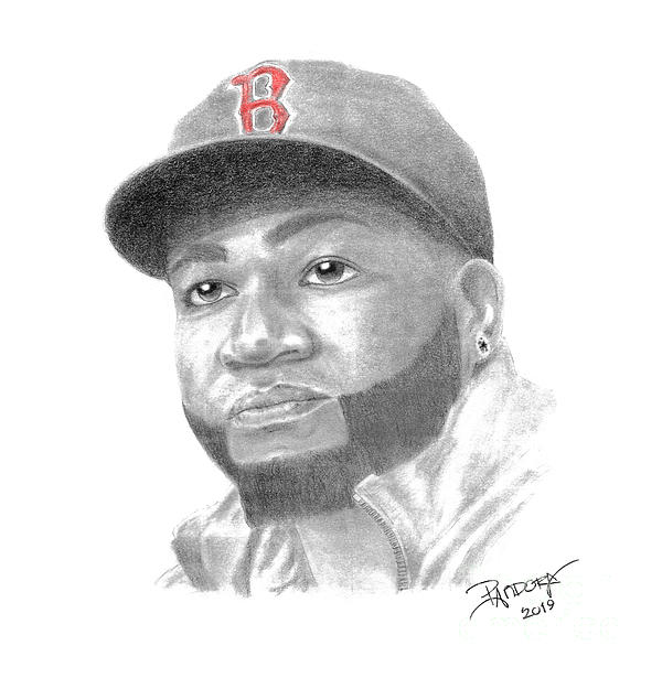 David Ortiz Big Papi Baseball Player Illustration Printed Card 