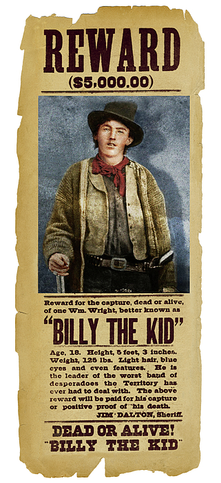 Billy The Kid Wanted Poster Jigsaw Puzzle by Mike Gibbs - Pixels Puzzles