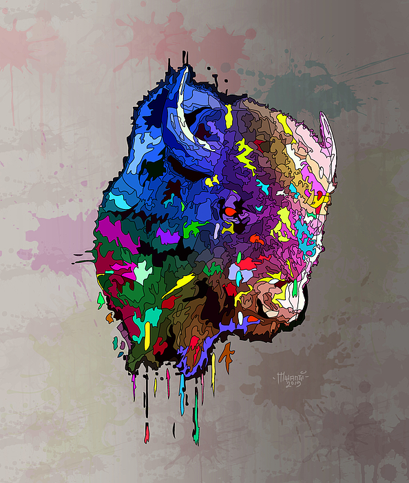 Bison Head Painting