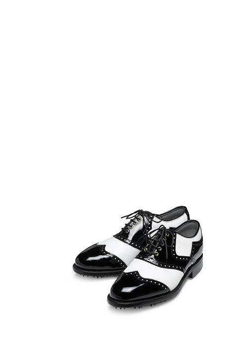 White Brogue Golf Shoes On Puzzle 