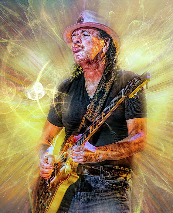 Carlos Santana Mixed Media by Mal Bray - Pixels Merch