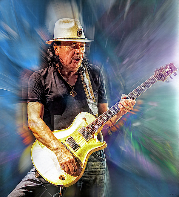 Carlos Santana Mixed Media by Mal Bray - Pixels Merch