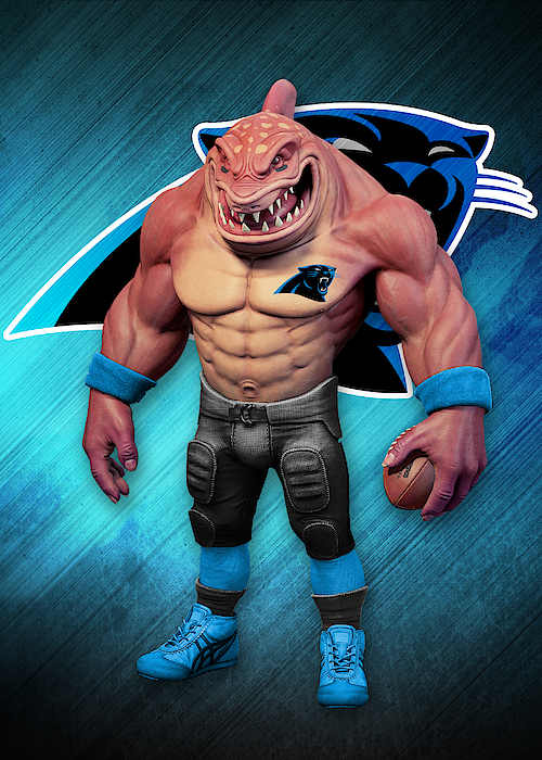 Carolina Panthers Monster Art Youth T-Shirt by William Ng - Pixels