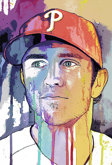 Chase Utley Phillies T-Shirt by Michael Pattison - Fine Art America