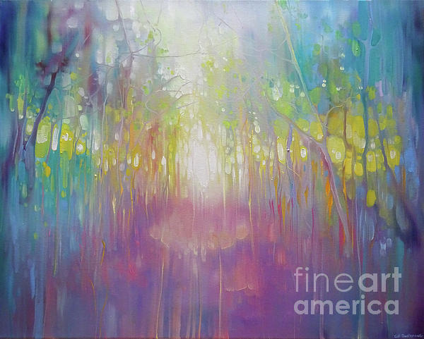 A vibrant and colourful oil and acrylic abstract painting on