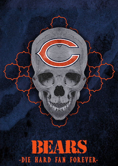 Chicago Bears Die Hard Skull Art T-Shirt