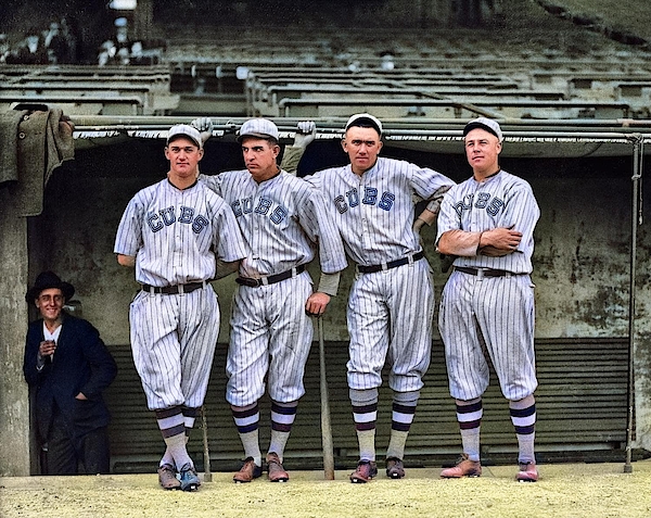 Chicago Cubs at Wrigley Field Vintage Exterior Print