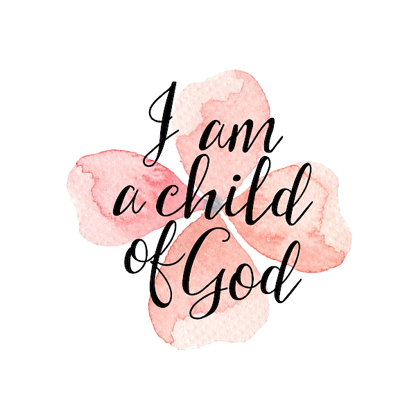 Child Of God Christian Watercolor Floral Quote Typography Throw Pillow by  Wall Art Prints - Pixels