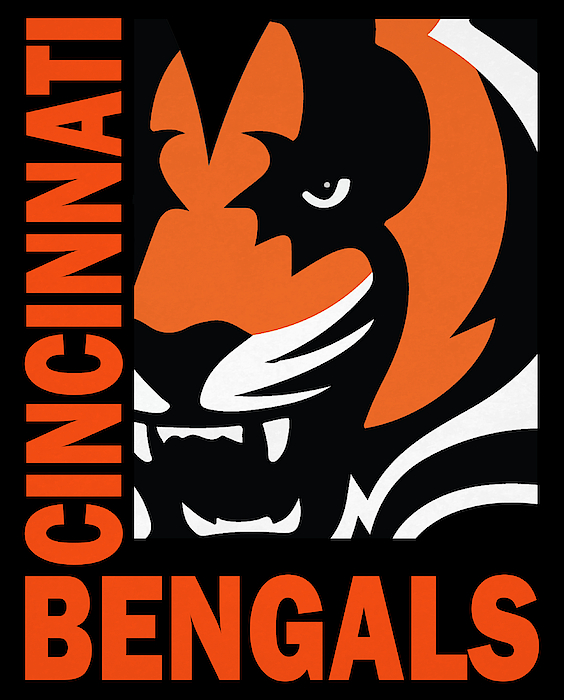 Cincinnati Bengals Retro Vintage Art Greeting Card by Joe Hamilton