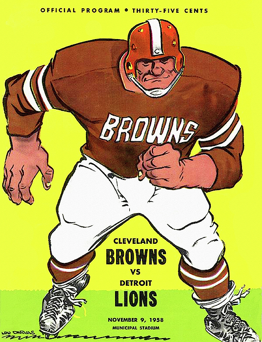 1958 Vintage Detroit Lions Cleveland Browns Football Program 