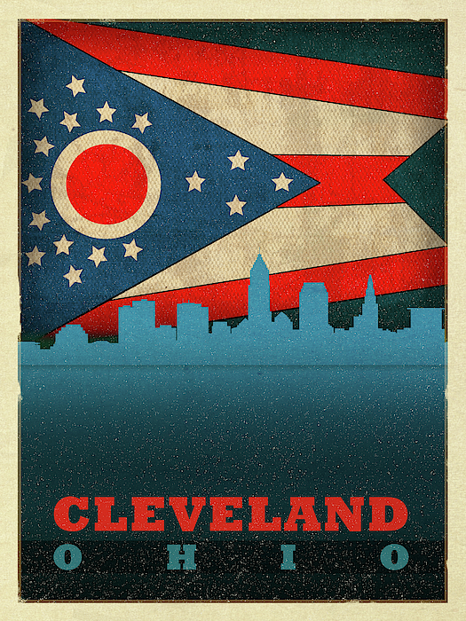 Design Turnpike - Cleveland City Skyline State Flag Of Ohio
