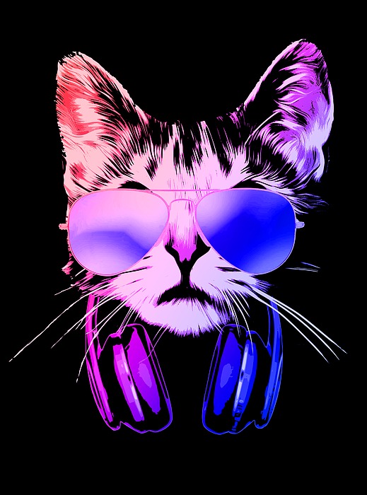 Cool DJ Cat In Neon Lights Galaxy Case by Megan Miller - Fine Art America