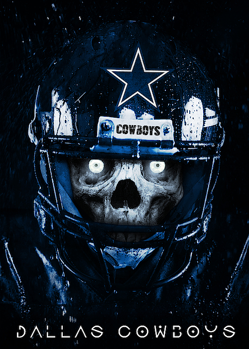 Dallas Cowboys Skull Art Greeting Card by William Ng
