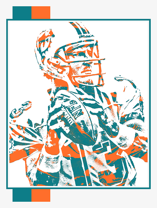 Dan Marino Miami Dolphins Jersey Art by Joe Hamilton