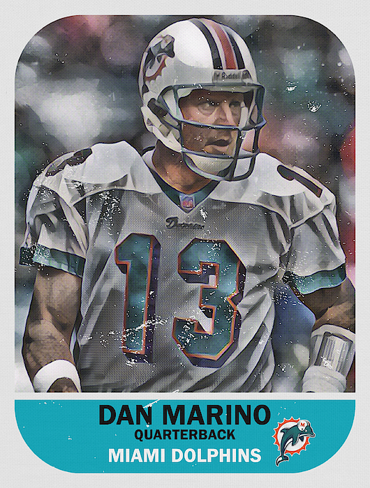 Dan Marino Miami Dolphins Trading Card Poster 1 Shower Curtain by Joe  Hamilton - Pixels