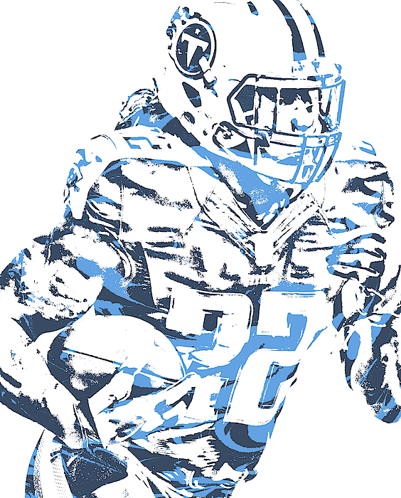 Derrick Henry Tennessee Titans Watercolor Strokes Pixel Art 100