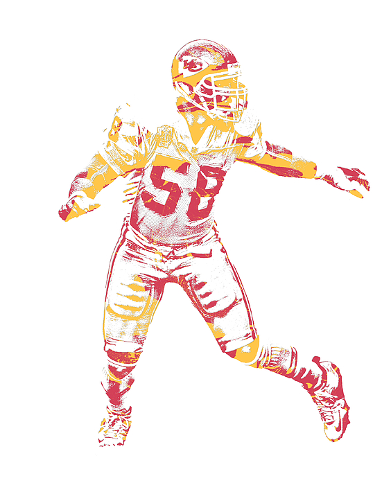 Derrick Thomas Kansas City Chiefs Abstract Art 58 Framed Print