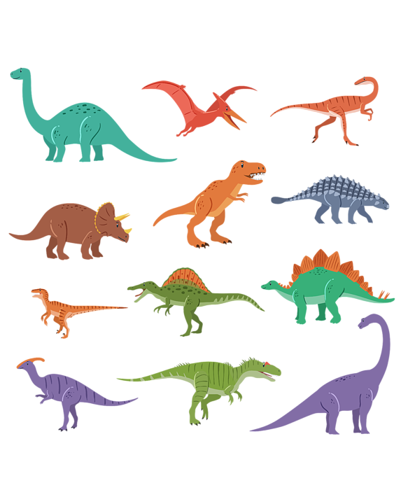 Dinosaur identification Design Types of dinosaurs Gift 100% Cotton ...