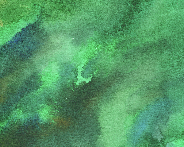 Irina Sztukowski - Dramatic Organic Green Abstract In Watercolor 