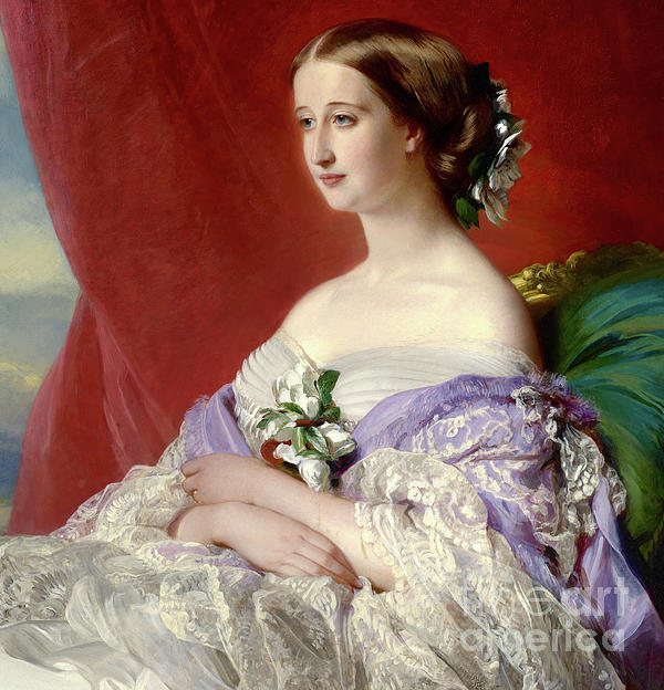 The Empress Eugenie By Winterhalter Shower Curtain by Franz Xavier  Winterhalter - Pixels