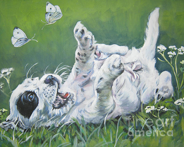 Lee Ann Shepard - English Setter Puppy and Butterflies