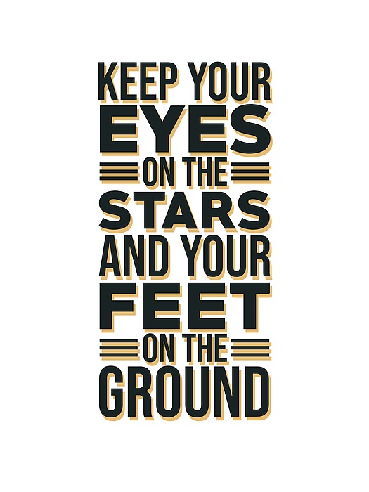 Eyes On The Stars 2 - Motivational, Inspirational Quotes - Minimal Typography Poster Mixed Media