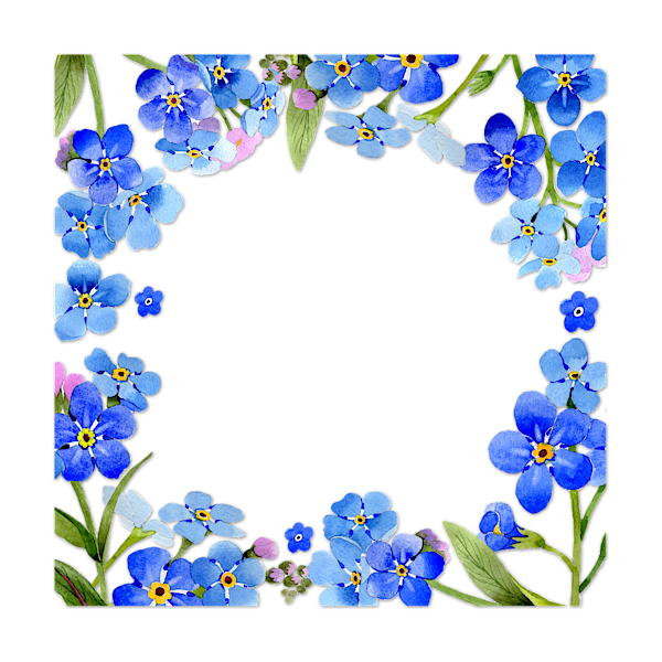 Frame Wreath of Blue Forget me Not Flowers on Cream MArble Kids T-Shirt by  Elaine Plesser - Fine Art America