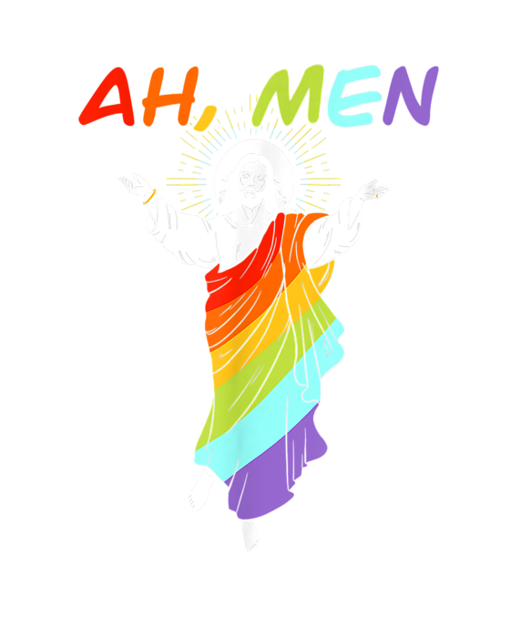 Funny Gay Pride Gift Ah Men Rainbow Jesus Lgbt Awareness T Shirt T