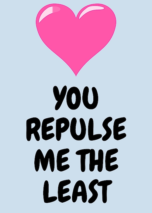 Funny Valentine Card - Sarcasm Valentine's Day Card - For Boyfriend or Girlfriend - You Repulse Me Greeting Card by Joey Lott