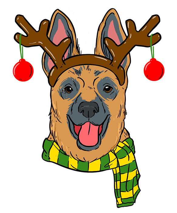 christmas german shepherd clipart