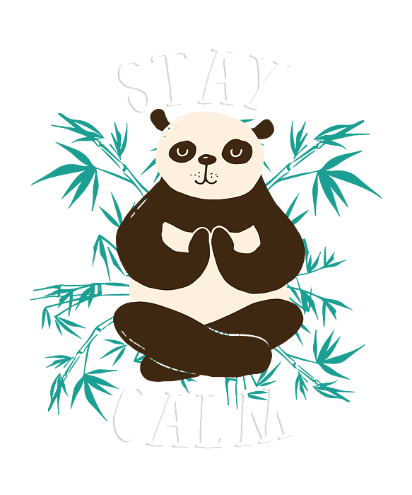 Giant Stay Calm Panda Bear Stretching Yoga Pose Greeting Card by Cute and  Funny Animal Art Designs