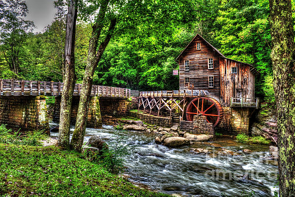 Glade Creek Grist Mill, West Virginia, Panorama Print, Panoramic Decor, 2024 Waterfall Artwork, Babcock State Park, New River Gorge