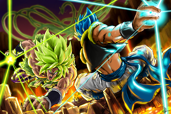 Gogeta Blue vs Super Broly Greeting Card by Quinton Thomas