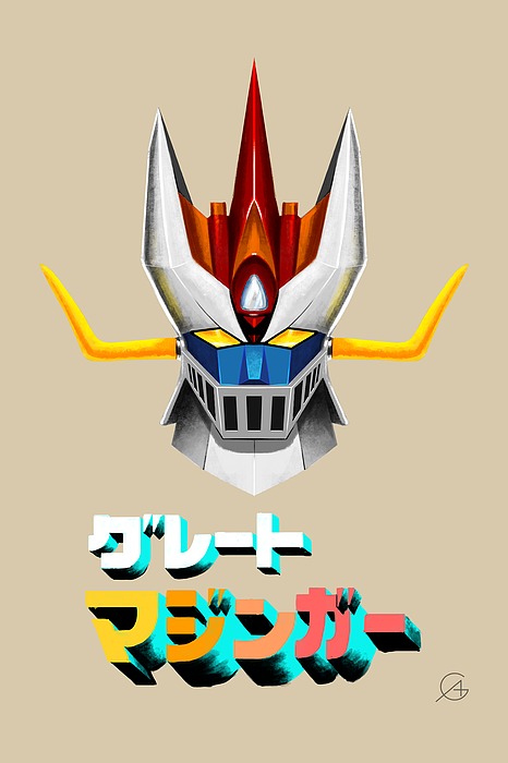 Great Mazinger Head Logo Digital Art