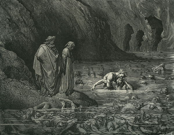 Gustave Dore Illustration From The Divine Comedy By Dante Greeting Card ...