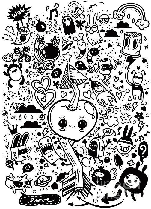 Cute Hand Drawn Doodle Postcard With Pencil, Pen, Marker, Brushes And Art  Supplies. Art And Craft Card, Background Royalty Free SVG, Cliparts,  Vectors, and Stock Illustration. Image 54414573.