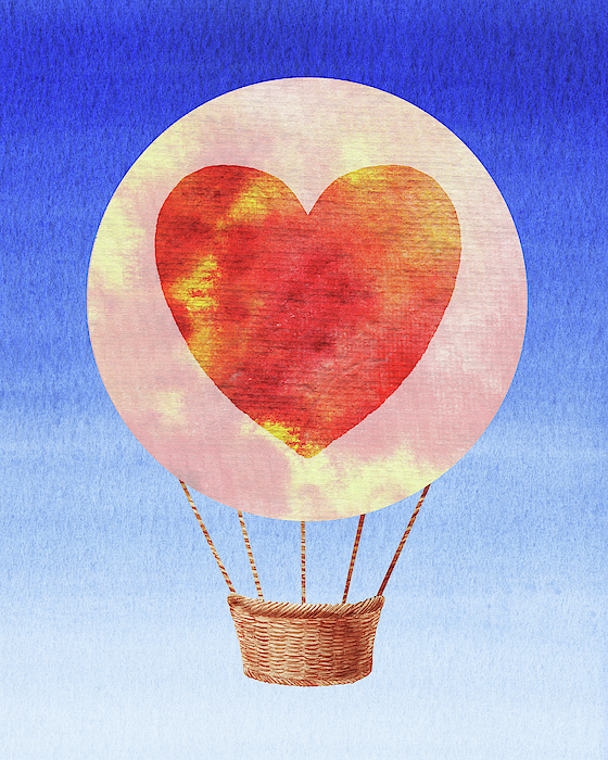 Irina Sztukowski - Happy Heart Hot Air Balloon Watercolor II