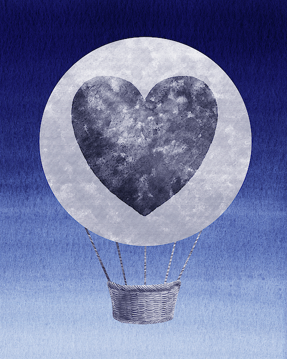 Irina Sztukowski - Happy Heart Hot Air Balloon Watercolor IX